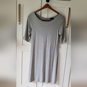 Adrienne Vittadini Dress Womens S Light Gray Comfy Flowy  Mini